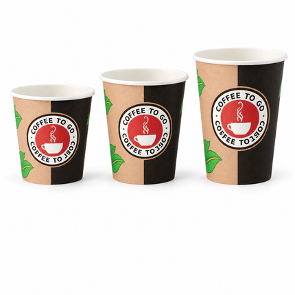Coffee to go Becher 0,2 l, 0,3 l und 0,4 l im Größenvergleich