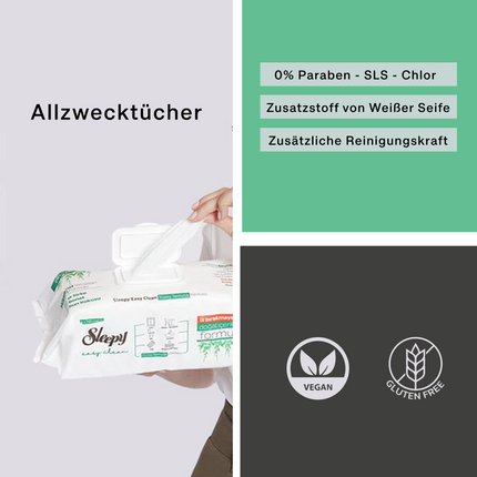 Sleepy Allzweckreinigungstücher Easy Clean Grün - Weiße Seife