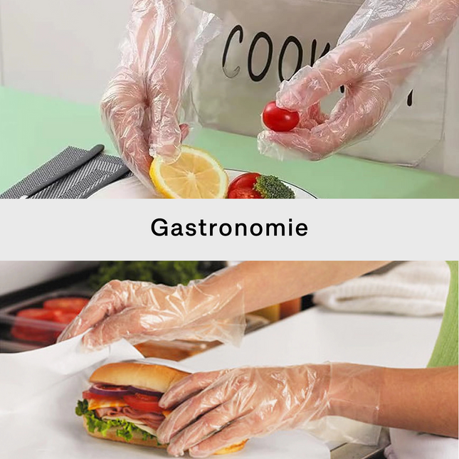 Gastronomie TPE Handschuhe transparent, sicher und hygienisch, für die Zubereitung von Lebensmitteln