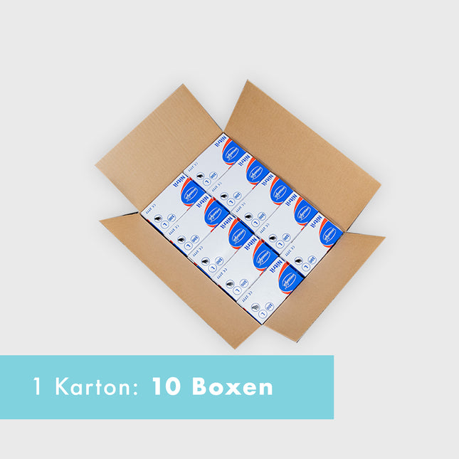 1 Karton mit 10 Boxen Gesalife Nitrilhandschuhen – platzsparend und ideal für Großabnehmer
