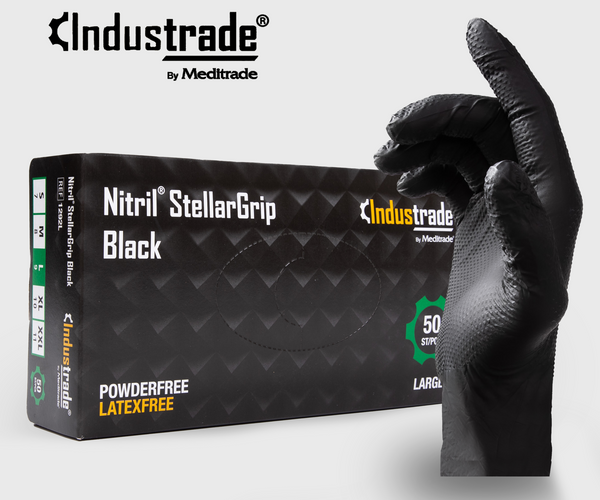 Meditrade Nitril-Handschuhe Black – XL, 100 Stück, Schwarz, Für Werkstatt & Schutz