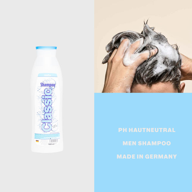 Regina Classic Men Shampoo – pH-hautneutral, 1000 ml Flasche für Männer, hergestellt in Deutschland

