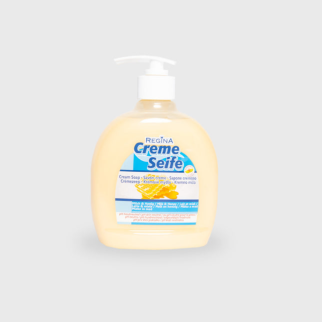 Regina Creme Seife Milch & Honig im Pumpspender – pH-hautneutral und feuchtigkeitsspendend, 500 ml

