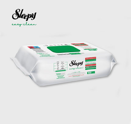 Sleepy Easy Clean Allzwecktücher grün in wiederverschließbarer 100-Stück-Packung mit natürlicher Reinigungsformel
