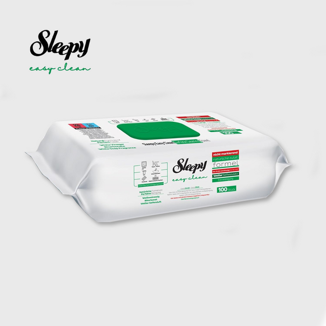 Sleepy Easy Clean Allzwecktücher grün in wiederverschließbarer 100-Stück-Packung mit natürlicher Reinigungsformel