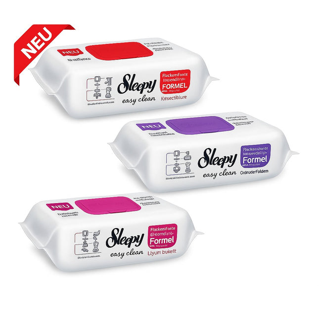 Sleepy easy clean Reinigungstücher im 3er-Bundle: Kirschblüte, Orchideengarten und Lilienbouquet – starke Reinigungsformel, hautfreundlich und duftend

