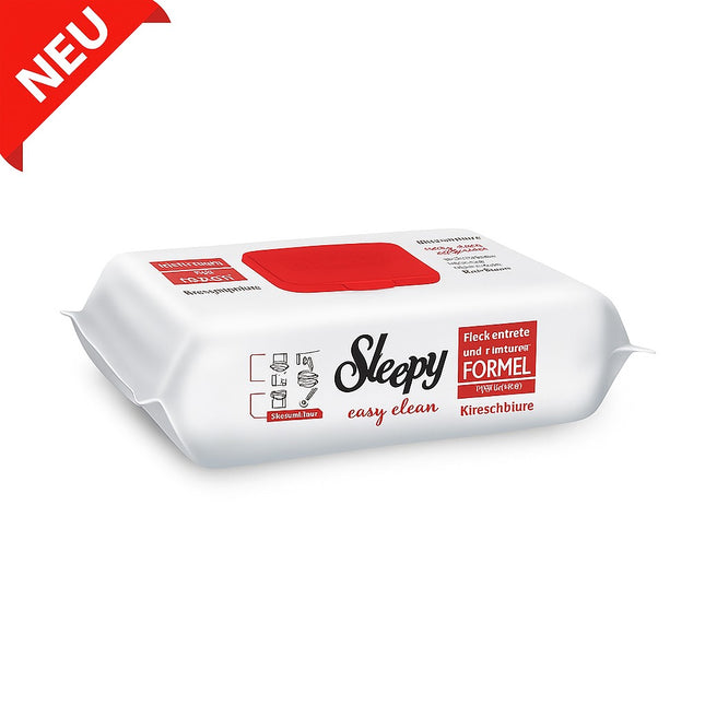 Sleepy easy clean Reinigungstuch Kirschblüte – rote Variante mit neuer fleckenlösender Formel. Ideal für Küche, Bad und Oberflächenreinigung.