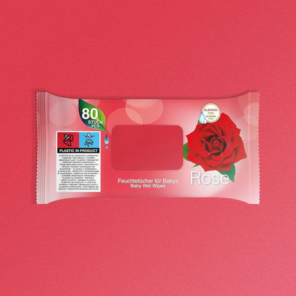 Sleepy Rose Feuchttücher 80 Stück auf pinkem Hintergrund