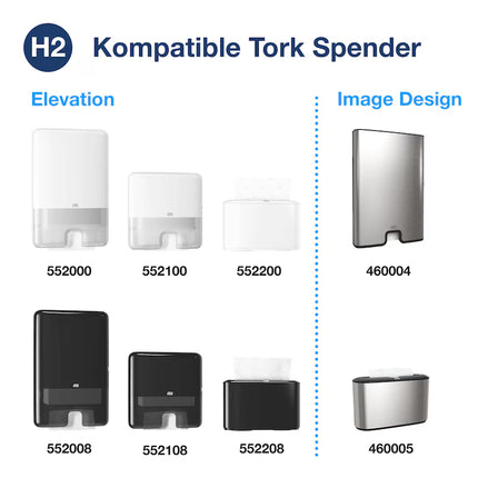 Kompatible Tork H2 Handtuchspender für Tork Xpress Extraweich Multifold-Handtücher 100297