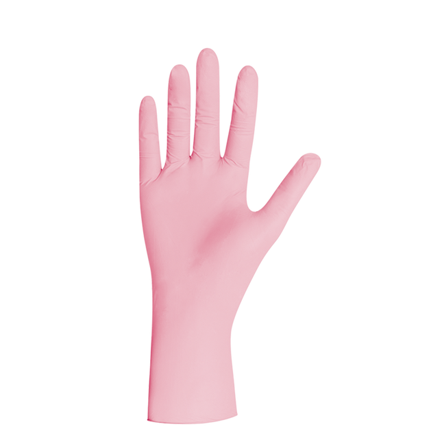 Rosa Nitrilhandschuh Unigloves Pink Pearl – latexfreier Einmalhandschuh für Kosmetik, Tattoo und Pflege

